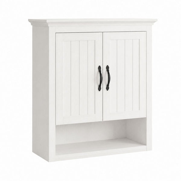 Armoire murale de salle de bain blanche en MDF rectangulaire 60 x 20 x 75 cm à 2 portes